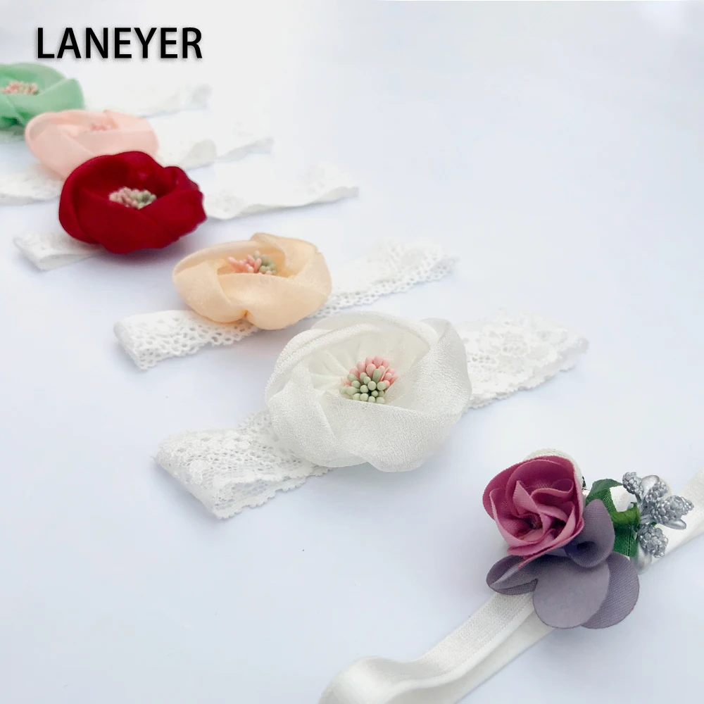 Модная повязка на голову с цветами для новорожденных 3 шт./лот эластичные повязки