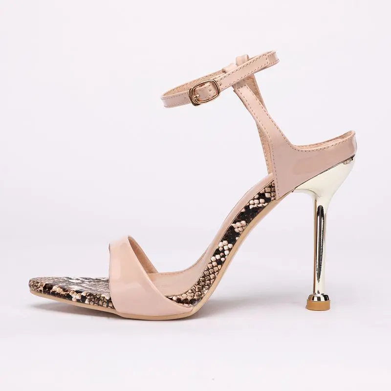 

LEOPARD LAND Summer Stiletto Hollow High Heels Fashion Color Matching Large Size Sandals High Heel Open Toe Sandals 35-42 JXQ