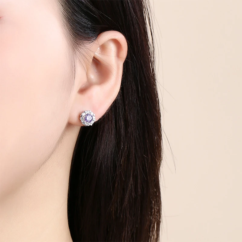 

Luomansi S925 Sterling Silver Earrings Diamond AAA+ Zircon Snowflake Shape Earrings Lover Christmas Gft