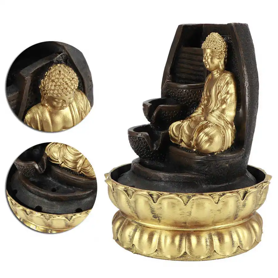 Настольный фонтан со светодиодной подсветкой с орнаментом и водяным насосом для