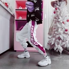 Брюки-султанки женские с завышенной талией, Модные свободные Джоггеры в стиле хип-хоп, повседневные штаны, черные белые