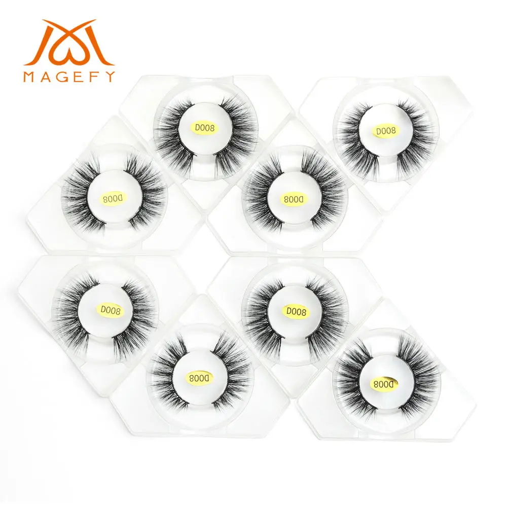 8 pairs-D008 8 пар/3D Искусственные норковые Накладные ресницы ручной работы толстые натуральные накладные ресницы мягкие объемные норковые ресницы для наращивания макияжа - Цвет: 8 pairs-D008