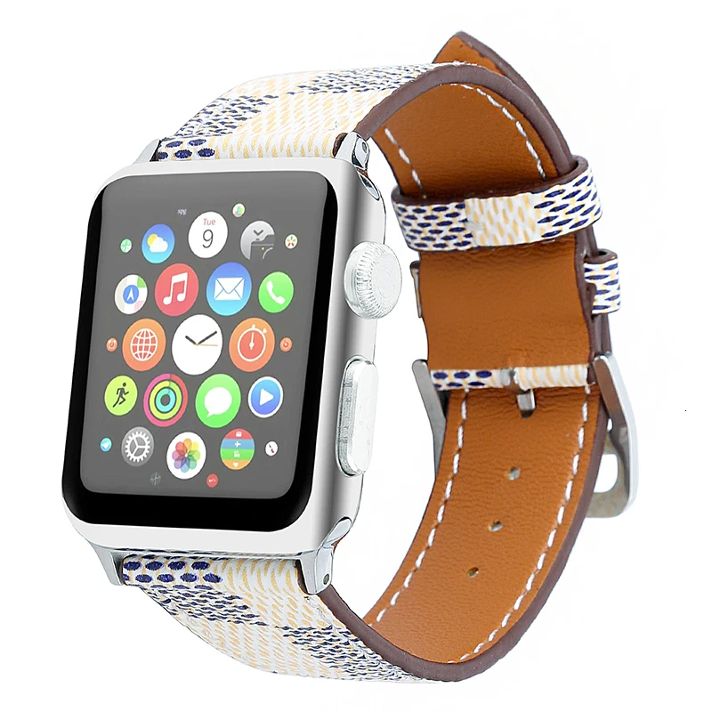 Ремешок из натуральной кожи петлевой для Apple Watch 44 мм 42 мм iwatch 22 мм ремешок для часов 38 мм Женский браслет с разъемом адаптера