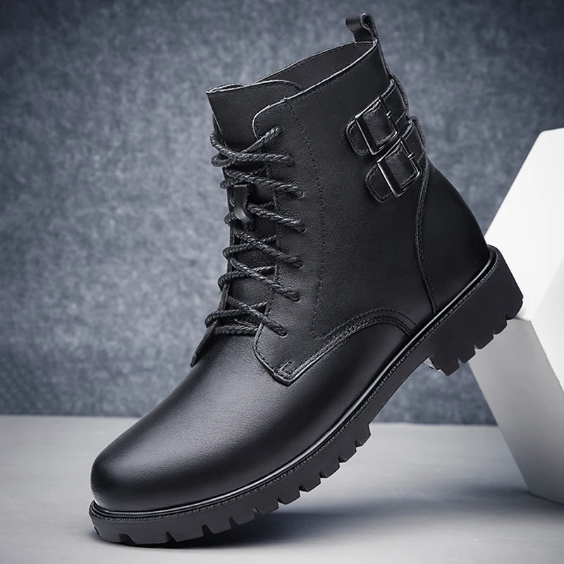 Men‘’s Shoes Casual Autumn Winter Ankle Boot Waterproof Warm High Quality Genuine Leather Boots For Men Handmade Plus Size 36-46