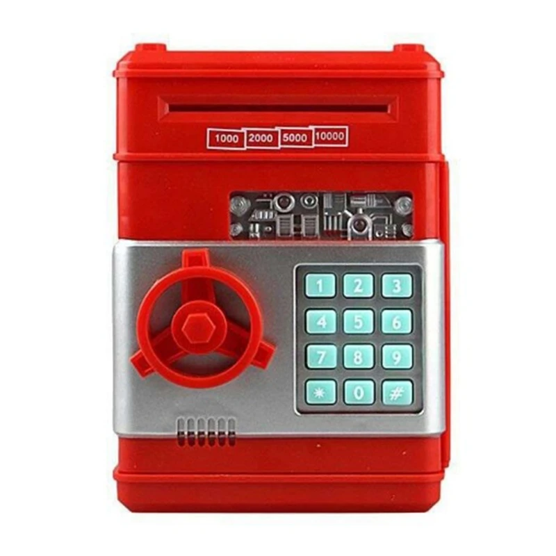 

Electronic Piggy Bank ATM Password Money Box Cash Coin Saving Safe Auto Scroll 54DA