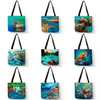 SY0076 красивые пляжные женские сумки с рисунком Морского Пейзажа, женские сумки через плечо для школы, путешествий, повседневные вместительные тоуты