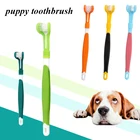 Новая детская зубная щетка с тремя головками, зубная щетка для собак, зубная щетка для ухода за зубами, зубная щетка для собак, кошек