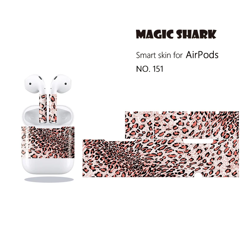 

Magic Shark Luxury Leopard Snake Leather Print PVC Sticker Case Cover Wrap Skin Film for Apple Airpods