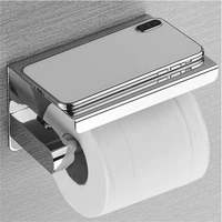 stainless steal toilet tissue holder roll papers stand dispensers wall mounted silver home