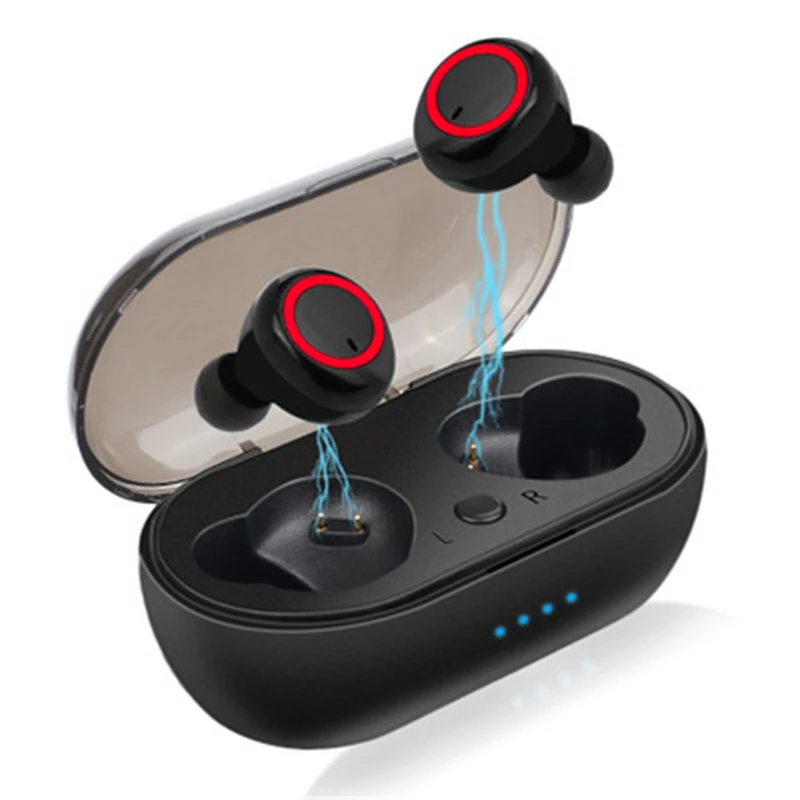 Black-Red Беспроводные наушники Briame, Bluetooth 5,0 TWS, наушники, Bluetooth гарнитура, Hi-Fi, мини наушники для спорта, бега, для смартфонов - Цвет: Black-Red