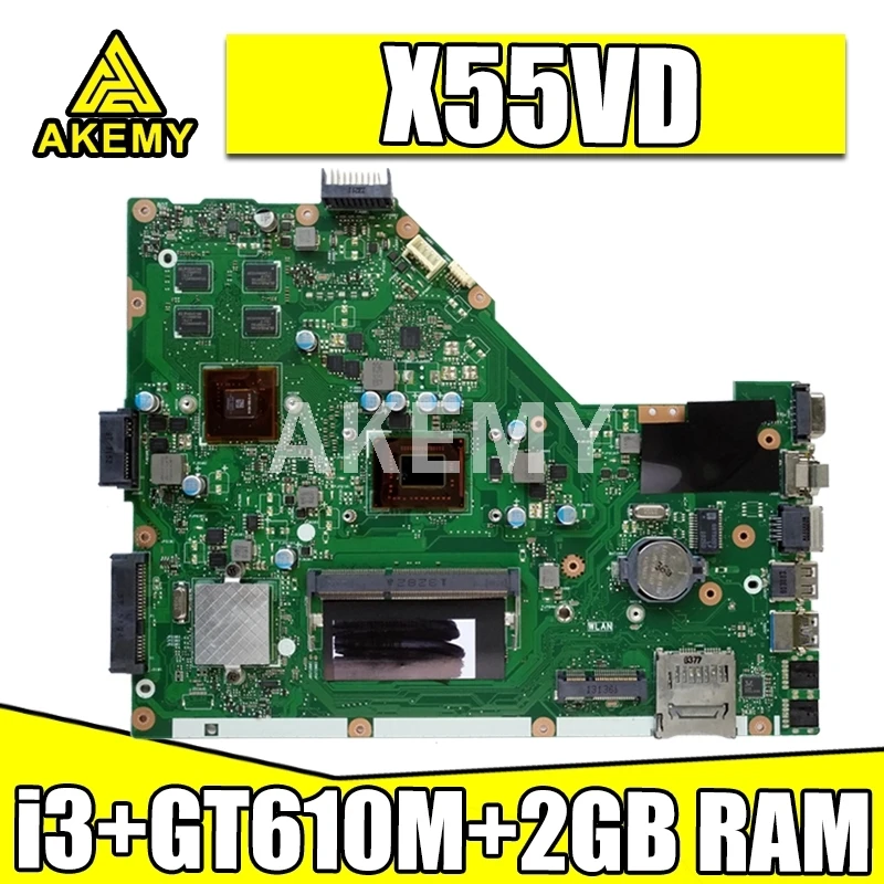 

AKemy X55VD для ASUS X55VD X55V X55C X55VDR материнская плата для ноутбука I3-2350M CU REV.3.1 с графической картой материнская плата тест хороший 2 Гб