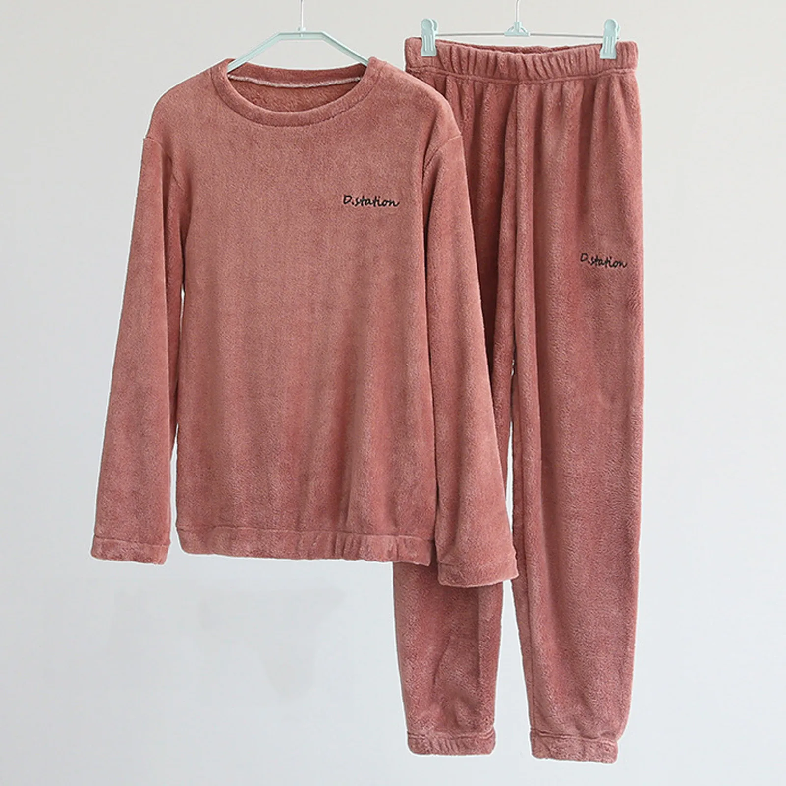 

Женский пижамный комплект, зимняя теплая Фланелевая пижама, домашняя одежда, плотная Женская одежда для сна, плюшевые пижамы, костюм, толсто...