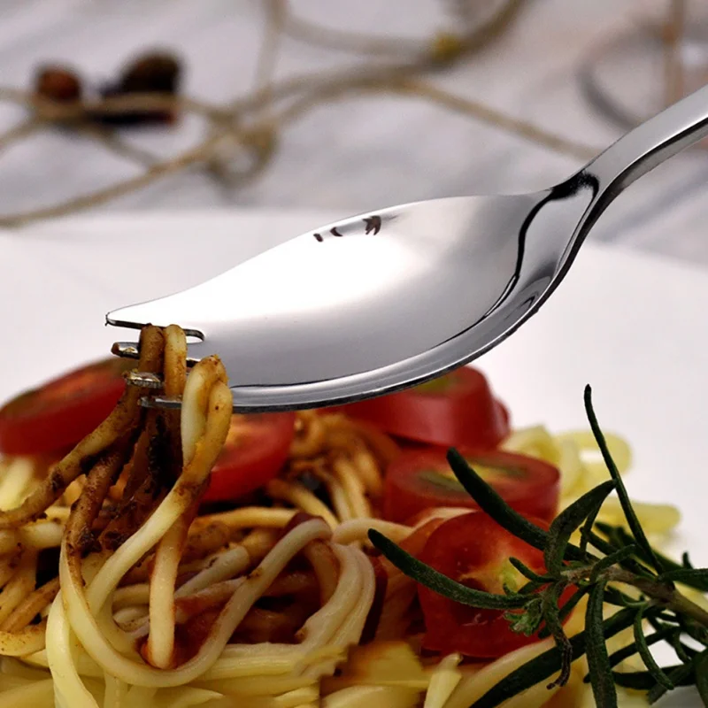 Вилка из нержавеющей стали 304 интегрированная ложка для фруктового салата милая