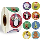 Наклейки рождественские с милыми пингвинами, 500 шт.