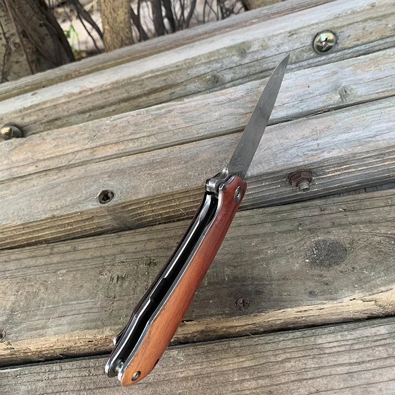 Новый карманный нож ручной работы из красного сандалового дерева Дамаск VG10