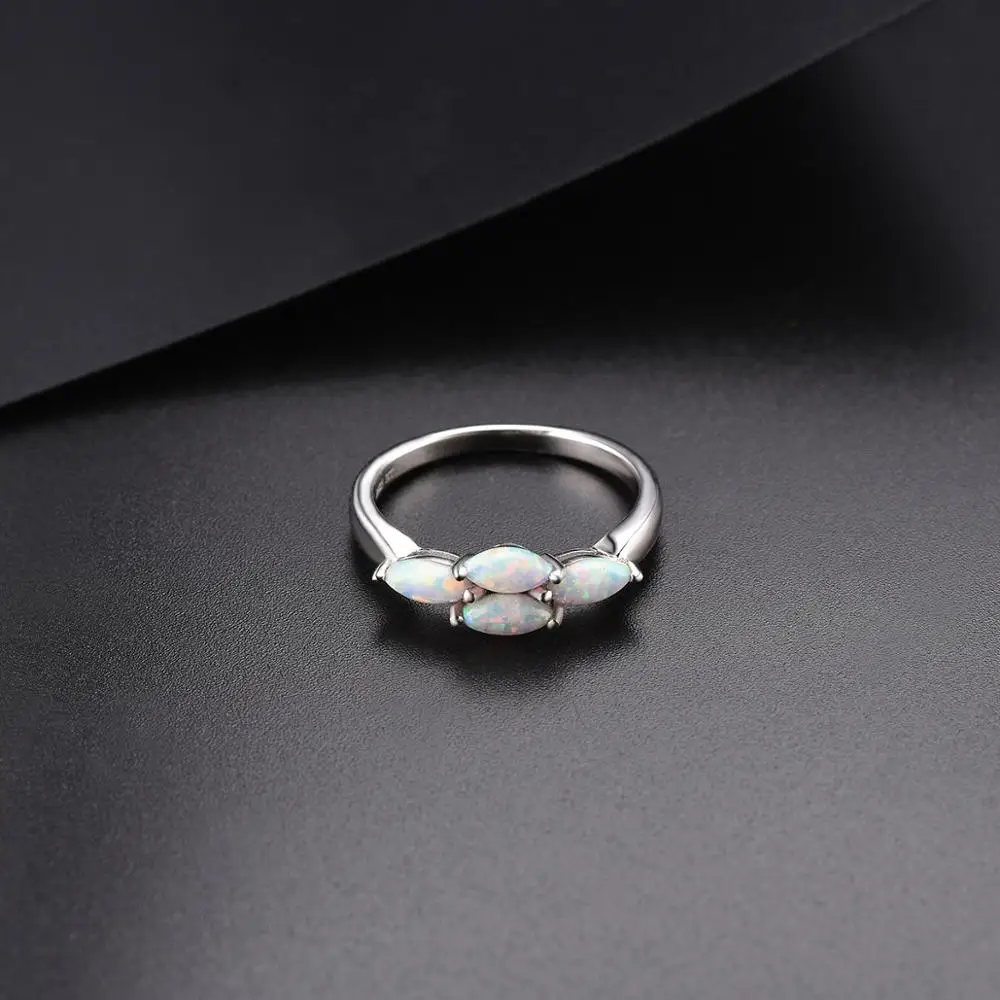 Женское кольцо с опалом Hutang изысканное из стерлингового серебра 925 пробы