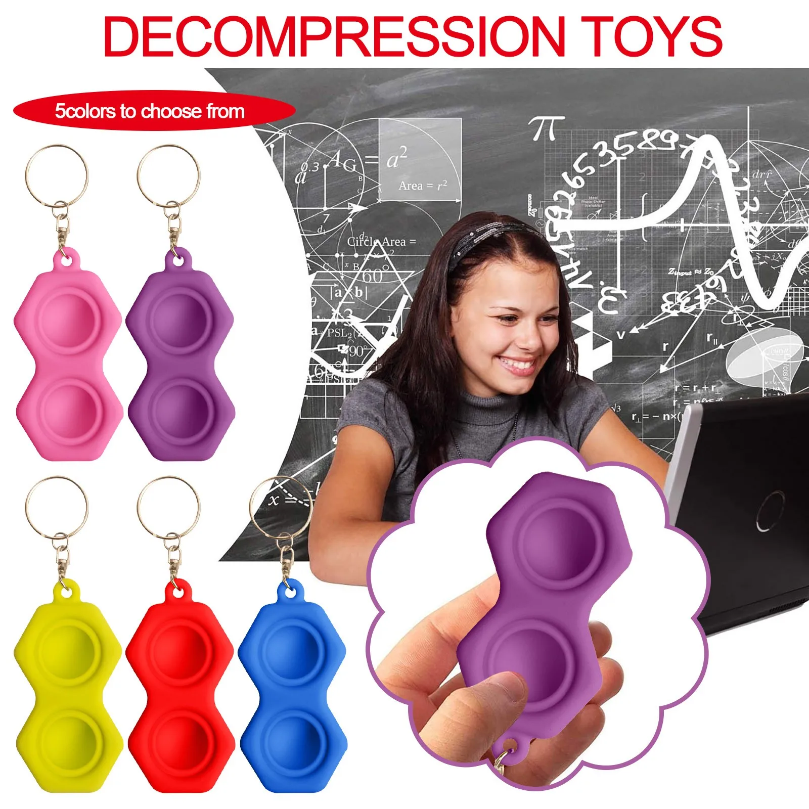

b# Five-color Push Bubble Fidget Toys Antistress Board Adult Kids Pop Fidget Sensory Toy Autism Special Needs Stress Reliever