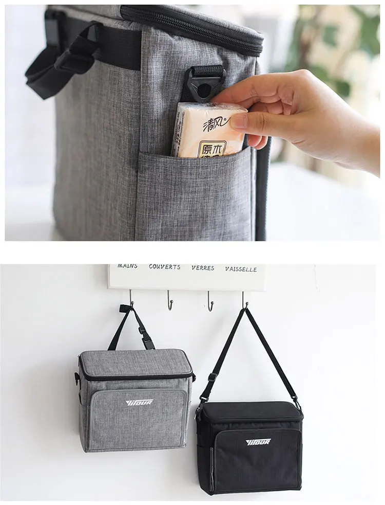 Car Seat Back Organizer Hanging Waterproof Cooler Bag Lunch Bag Food Drink Thermal Pouch Picnic Box Insulated Cool Container