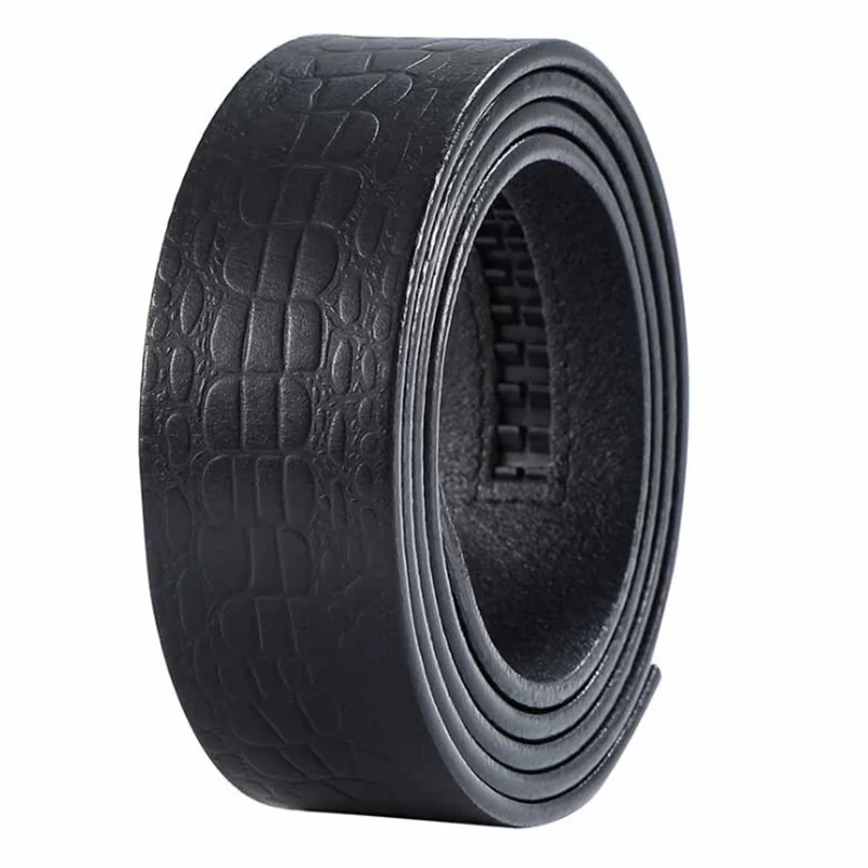 

New Fashion Mens Belt Strip Luxury 3.5cm Cow Genuine Leather Automatioc Buckle Waist strap for Men (only Strap) 110-130cm