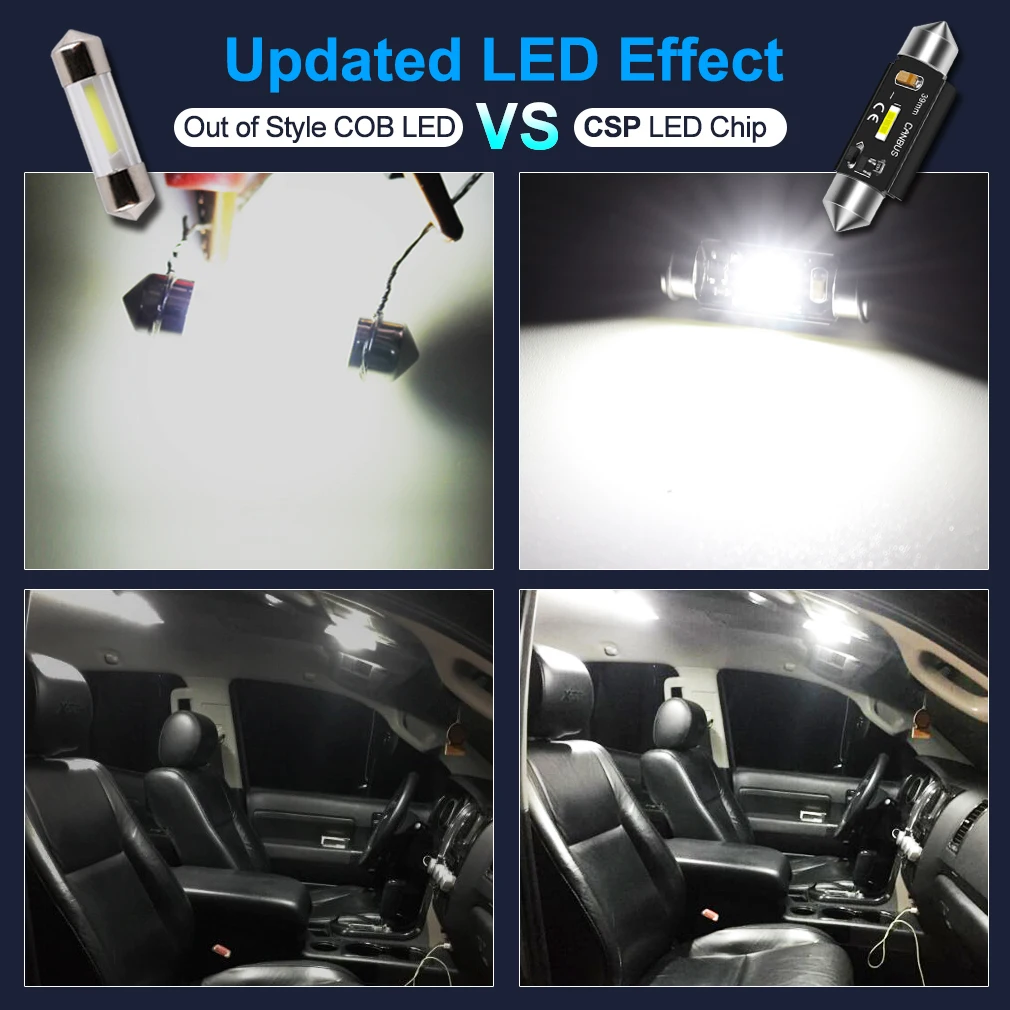 2x C5W Festoon CSP светодиодная лампочка для Peugeot 206 307 406 407 207 208 308 508 2008 3008 4008 6008 301 408 |