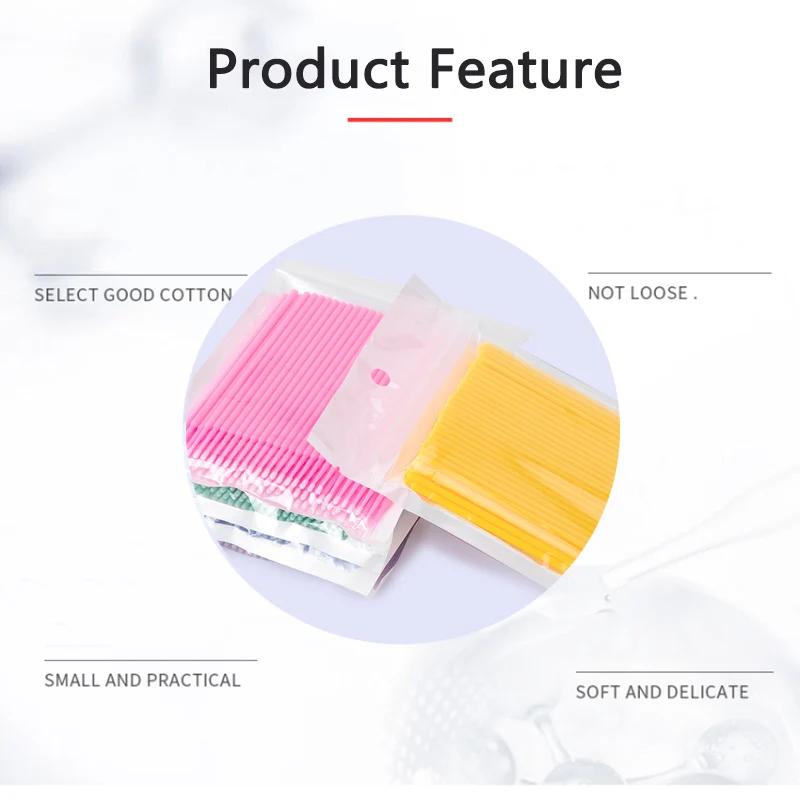 500 шт./пакет одноразовая микрощеточка ресницы человека Расширение для удаления