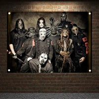 nostalgic rock band banners flag scary bloody tapestry macabre art poster fan living room wall art crafts sticker bar design a5