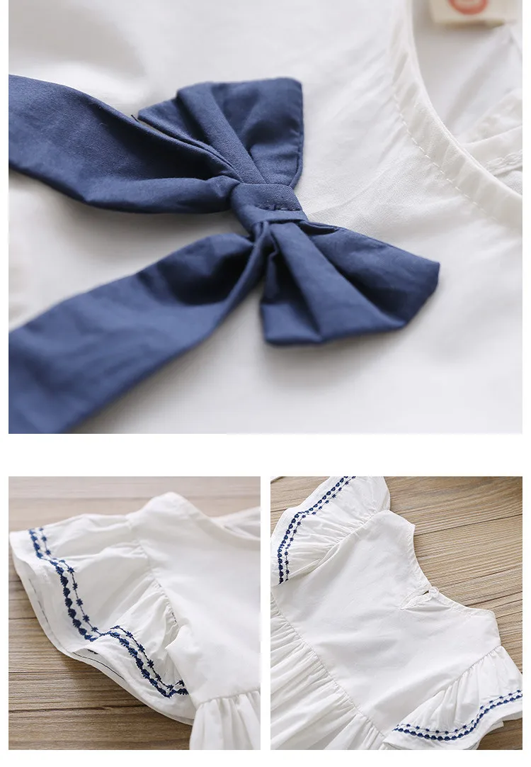 Летние платья для девочек детская одежда 2020 повседневные Детские платье с бантом