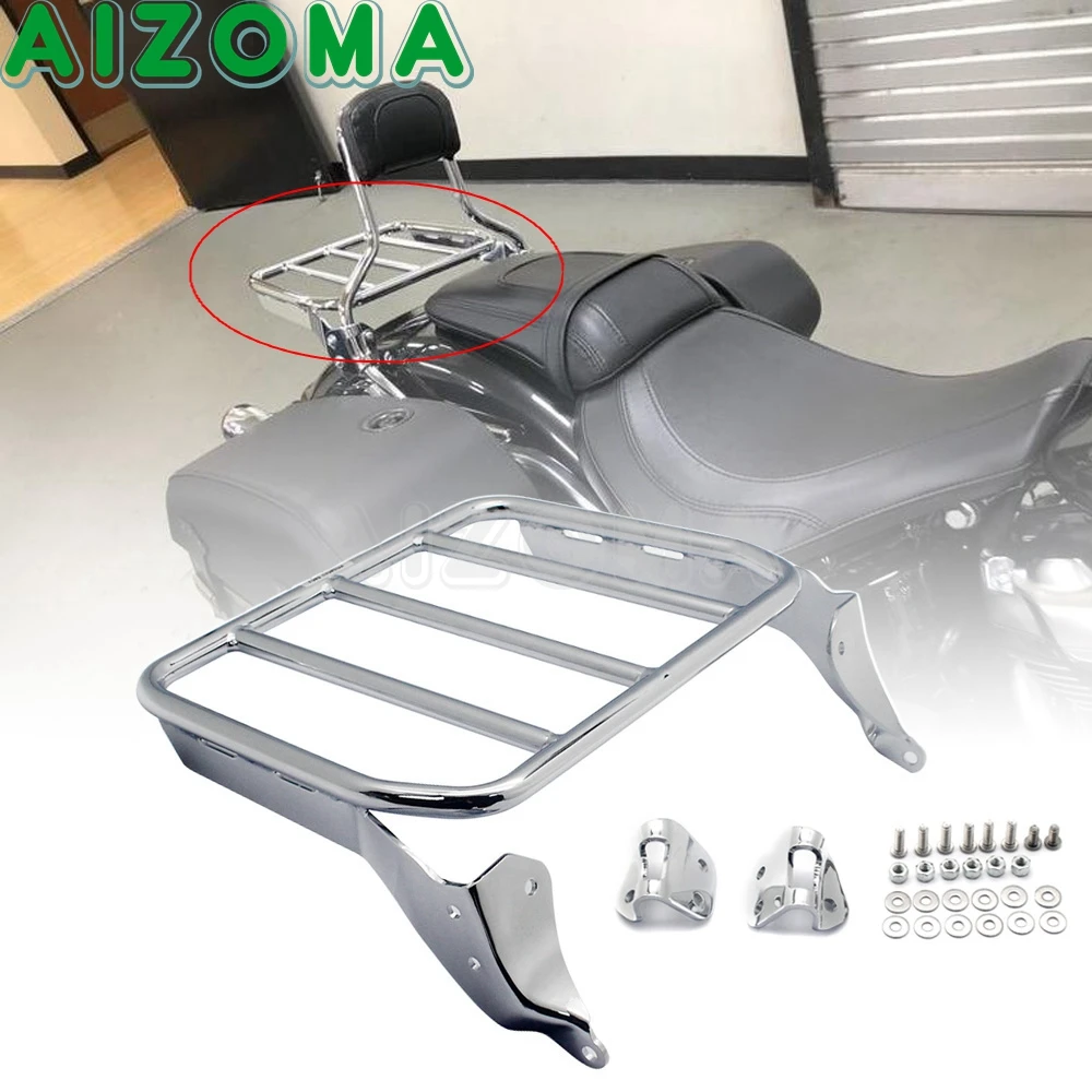 

For Harley Fat Boy FLFB FLFBS Breakout 114 FXBR FXBRS HoldFast Sissy Bar Motorcycle Chrome Rear Luggage Rack Support Bracket