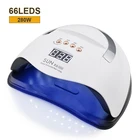 Светодиодсветодиодный лампа для сушки ногтей 280 Вт для маникюра, 66 Светодиодный УФ-ламп для сушки гель-лака для ногтей с автоматическим датчиком, профессиональное оборудование для дизайна ногтей