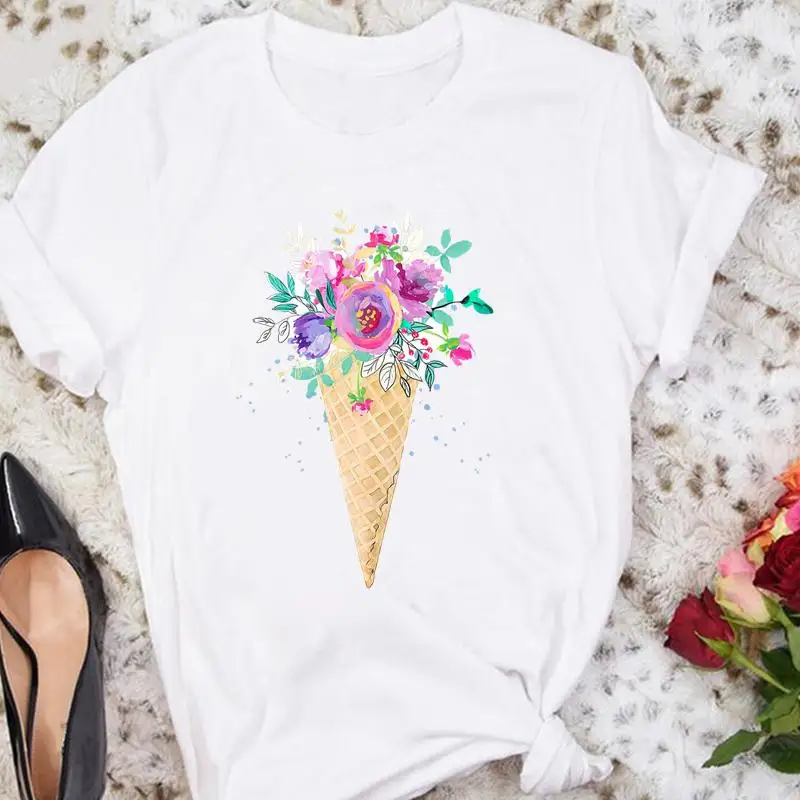 

Women Cartoon Floral Pineapple Cute Short Sleeve Summer Female Tshirts Fashion Clothes Graphic T Top Lady Print Tee T-Shirt