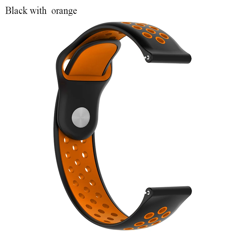 BOORUI ремешок для часов Huami Amazfit Bip двойной цвет 20 мм силиконовый ремешок 22 мм для xiaomi Amazfit - Цвет: Black with orange