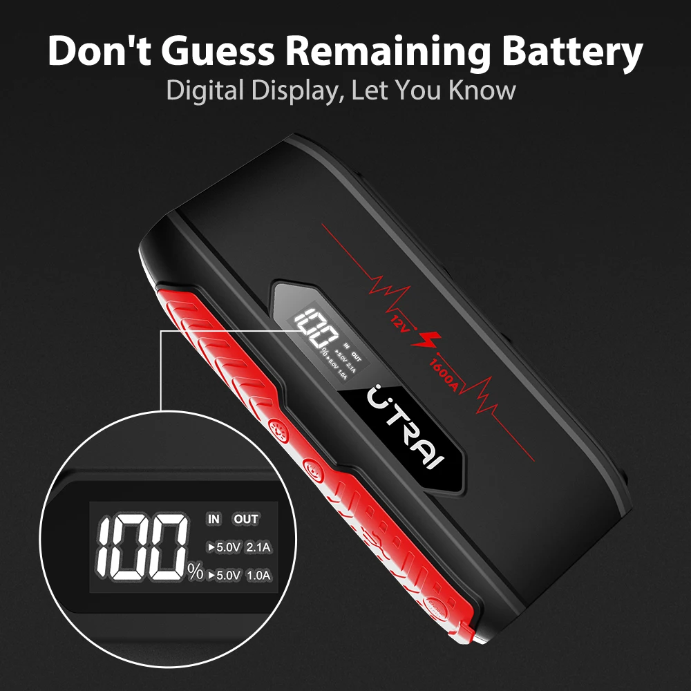 utrai jump starter 1600a 20000mah power bank starting device car booster starter battery emergency car charger car jump starter free global shipping