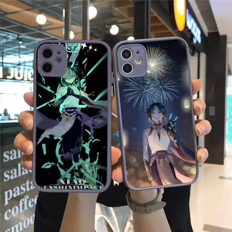 

Genshin Impact xiao Phone Case Matte Transparent for iPhone 7 8 11 12 s mini pro X XS XR MAX Plus Clear mobile bag