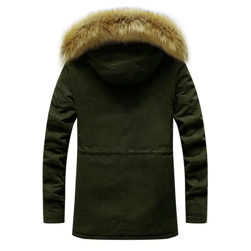

Nice New Parka Men Winter Jacket Men Padded Warm Coat Fur Hood Detached Thick Outwear Waterproof Male Fleece Jacket Overcoat