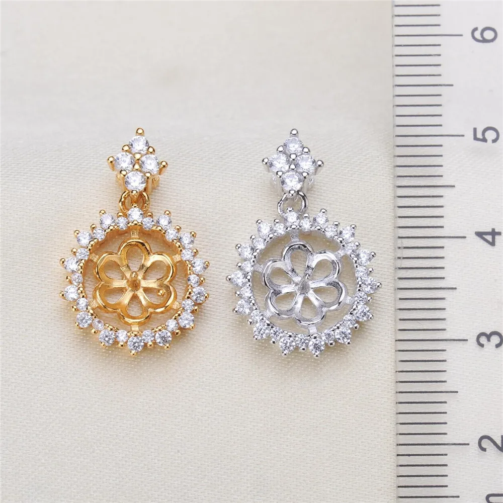 

Classic Pearl Pendant Accessory Mountings, 925 Silver Pendant Settings Jewelry Findings Parts Fittings connection Accessories
