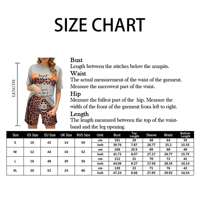 

Ladies Casual T-shirt Tights Suit Leopard Print Color Matching Loose And Comfortable High Quality Home Service Two-piece Suit