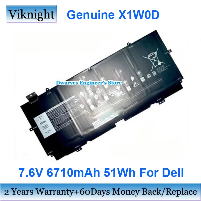Оригинальный литий полимерный аккумулятор X1W0D 7 6 В 6710 мАч для ноутбука Dell