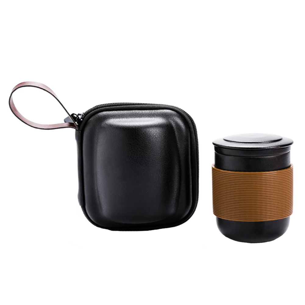 

Bag Travel Tea Set Water With Lid Ceramic Insulation Home Coffee Strainer Drinkware Office Gift Portable Filter Teapot