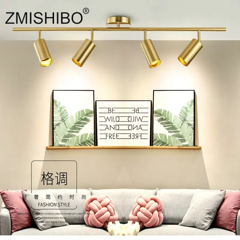 ZMISHIBO вращающийся Золотой потолочный светильник регулируемый угол 7 Вт GU10 сменная