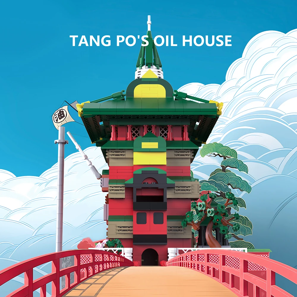 

Конструктор MOC классический анимационный архитектурный дом Mrs.Tang's Oil House, строительные блоки для волшебной улицы, смотровой домик, игрушка дл...
