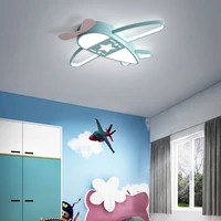 modern blue pink aircraft decorative led ceiling lamps for bedroom living dining boy girl kid room nursery home indoor lighting