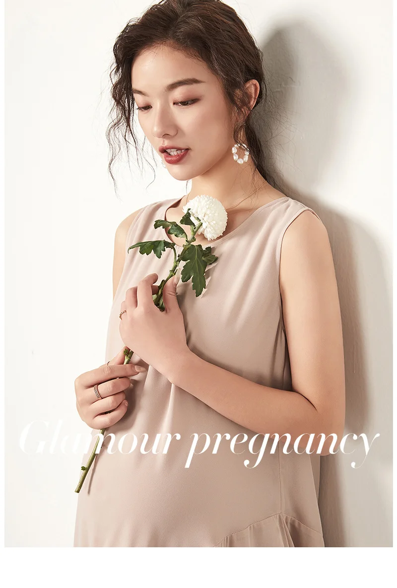 Летние платья без рукавов для беременных свободное платье большого размера