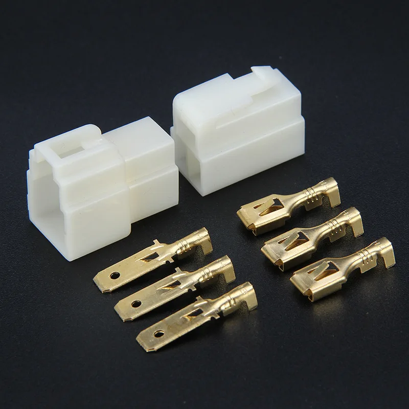 Клемма обжимная для 2-х контактного разъёма 2,5х24мм (тип а). Клемма соединительная зажимная ch3. 10 комплектов, коннекторы для кабелей 2,8 мм, 1/2/3/4/6 контактов. Proskit 608-384n. Контакты для проводов.