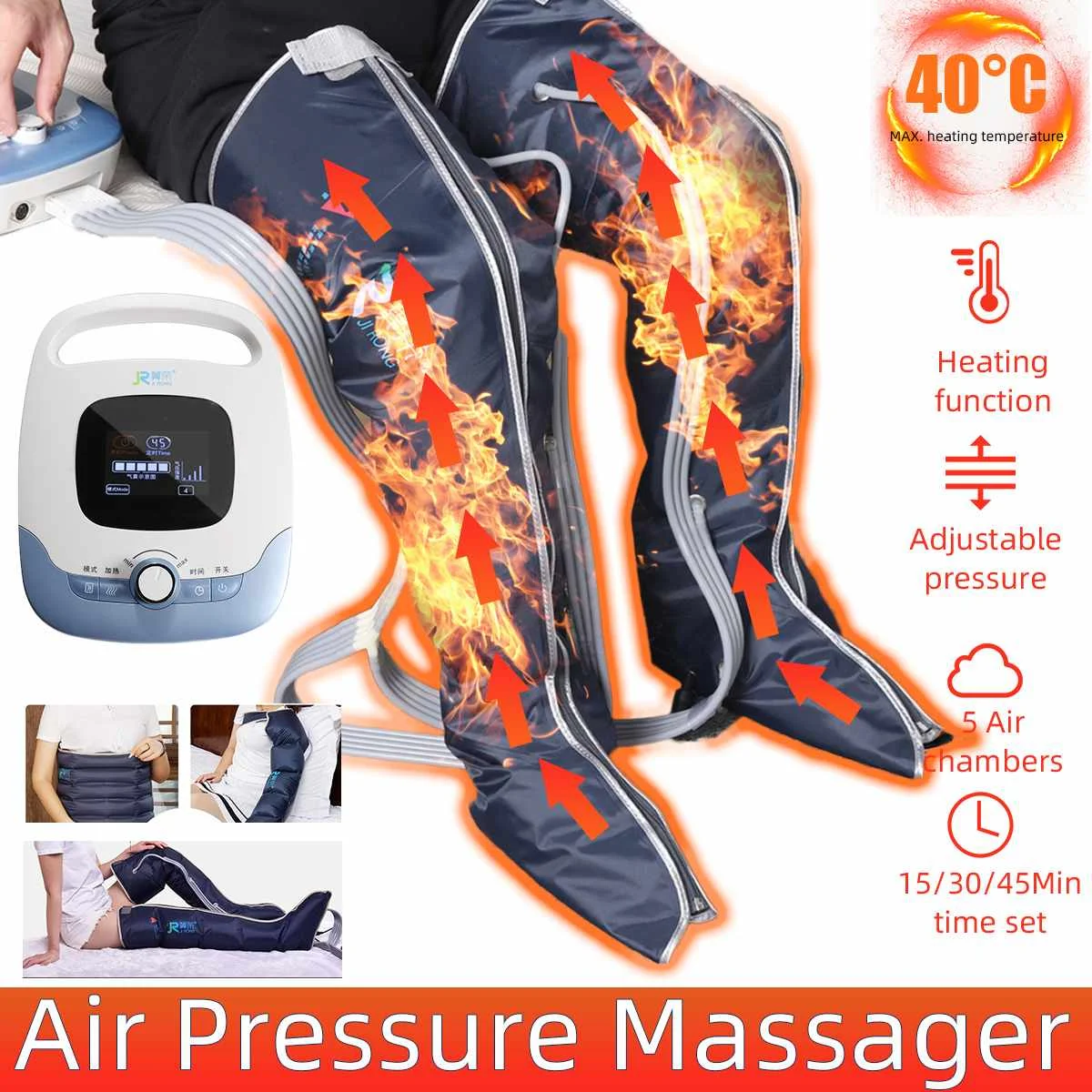 

5 Modes Heating Compression Leg Vibration Massager Circulation Pain Release Therapy Legs Arm Waist Controller Host Massager