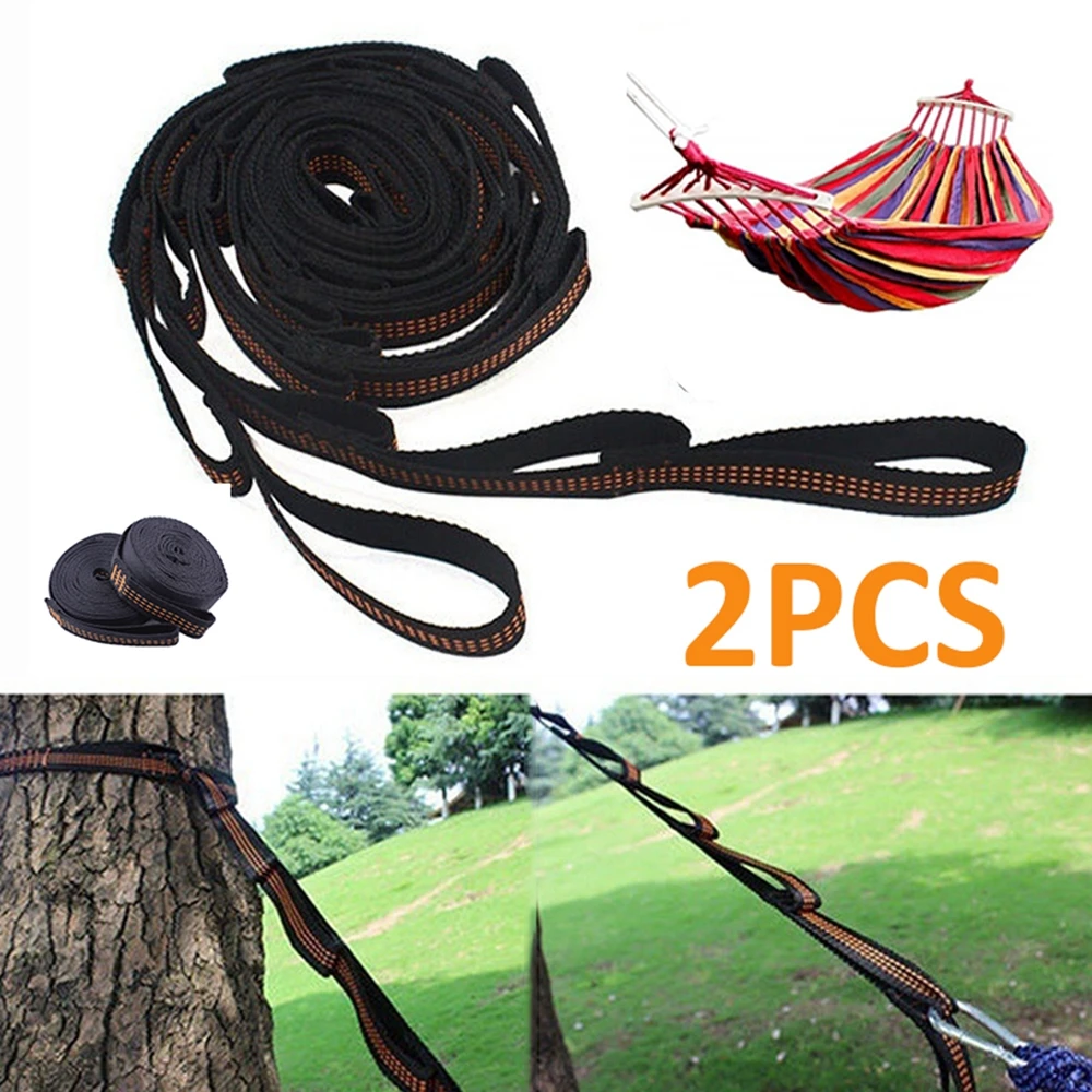 

2pcs Adjustable Loop Tree Hanging Extension Hammock Straps Heavy Duty Suspension Camping Supplies Hammock Accessories