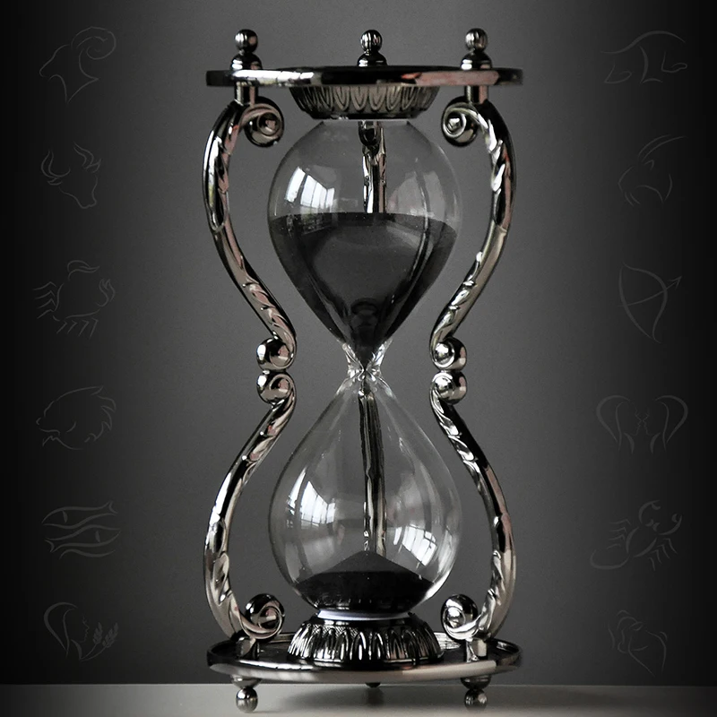 nordic style Creative Zodiac Metal hourglass timer modern art Craftwork Home antiques accessories For men's girlfriends gifts 2017 chinese art auction records antiques 589 page