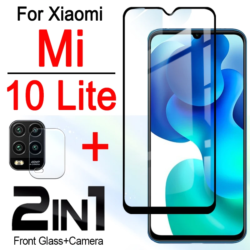 Защитное стекло для xiaomi mi 10 lite закаленное с объективом камеры 2 в 1 mi10 mi10lite xaomi