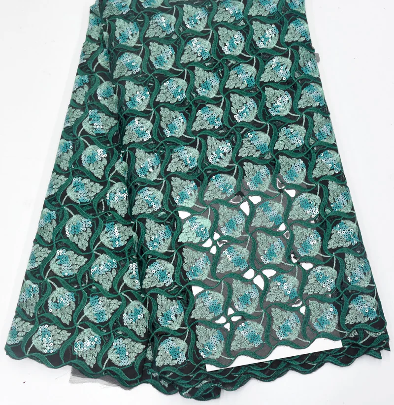 

New arrival organza lace fabric yellow african lace fabric with sequins hand cut french lace fabric for wedding party dress