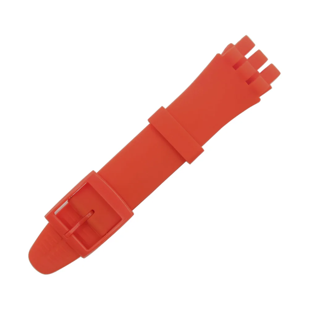 red Наручные часы ремешок для Swatch 16 мм 17 мм 19 мм 20 мм резиновый силиконовый ремешок для часов аксессуары - Цвет ремешка: red