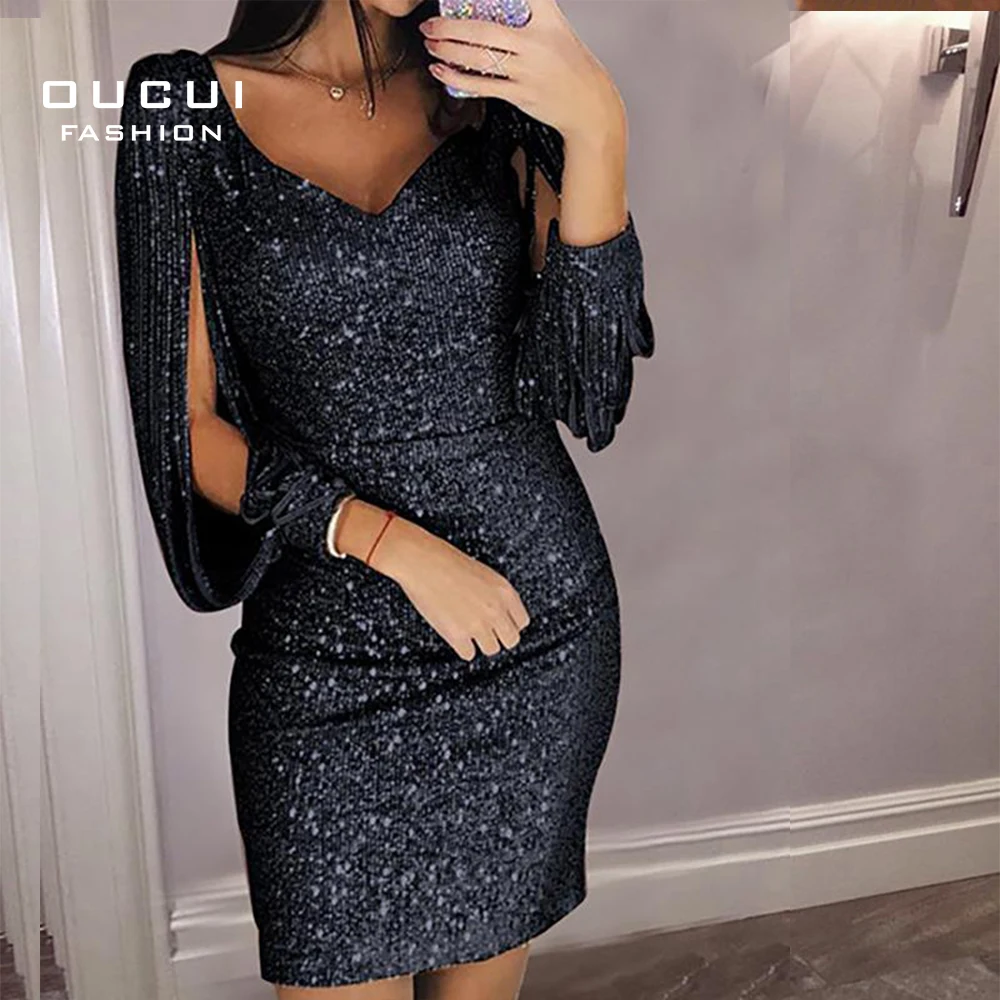 Пикантное короткое вечернее платье Русалка 2019 официальное с V образным вырезом и